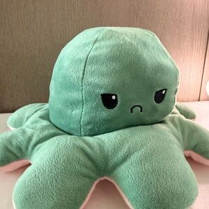 Reversible Green and Pink Octopus Plush Toy